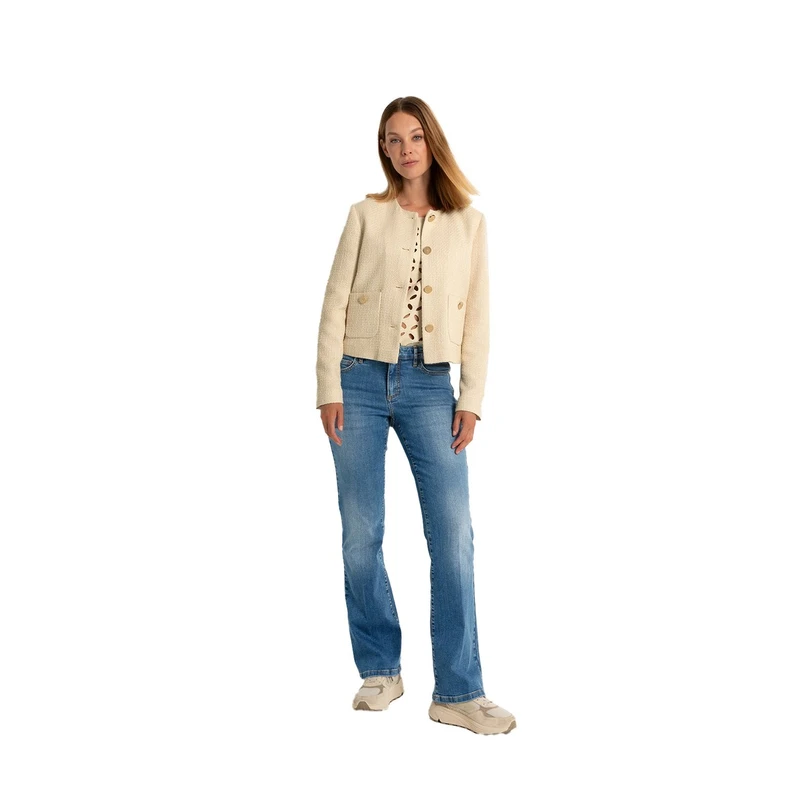 Claudia Strater Dames Jeans Cs24-22523 Mid blue denim
