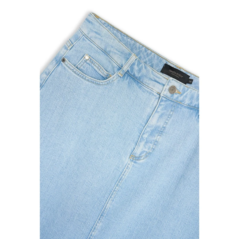 Claudia Strater Dames Rok Cs25-23508 Bleached blue denim