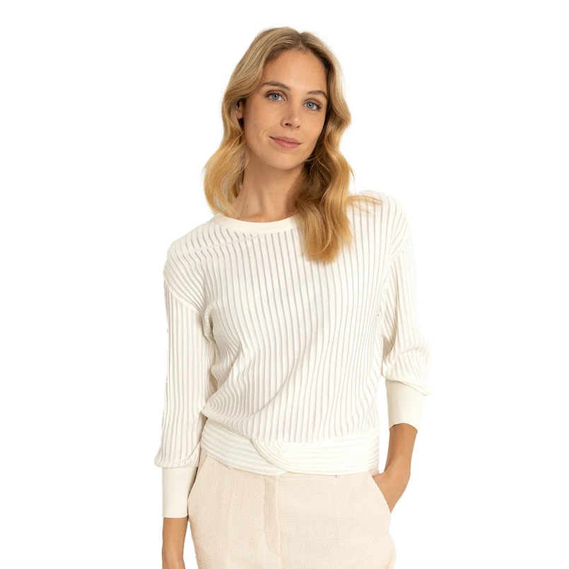 Claudia Strater Dames Trui Cs11-25109 OFF-WHITE