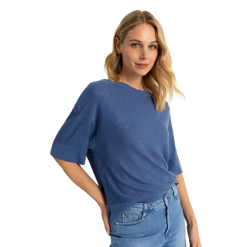 Claudia Strater Dames Trui Cs11-25113 Midden blauw