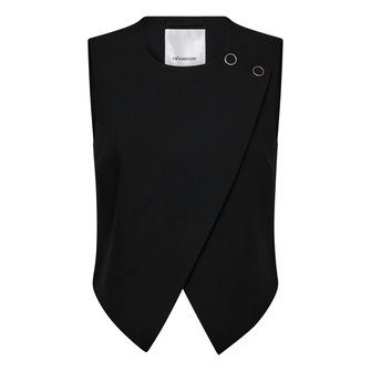 Co Couture Dames Blazer Vola Wrap Vest Zwart