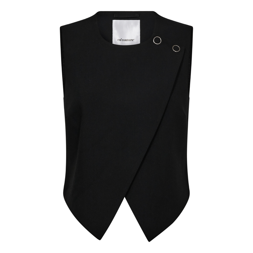 Co Couture Dames Blazer Vola Wrap Vest Zwart