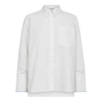 Co Couture Dames Blouse 35862 DONNA FOLD CUFF SHIRT Wit