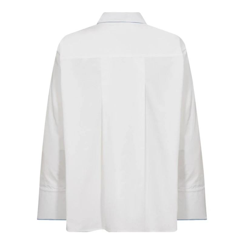 Co Couture Dames Blouse 35862 DONNA FOLD CUFF SHIRT Wit