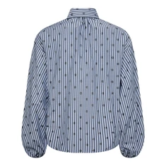 Co Couture Dames Blouse 35872 TRIXIE DOT BOW SHIRT Blauw dessin