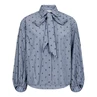 Co Couture Dames Blouse 35872 TRIXIE DOT BOW SHIRT Blauw dessin