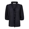 Co Couture Dames Blouse 35905 ANIKA FRILL SS SHIRT Navy
