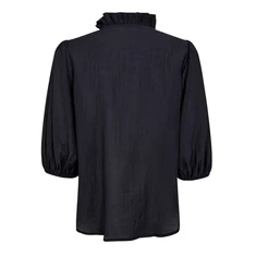 Co Couture Dames Blouse 35905 ANIKA FRILL SS SHIRT Navy