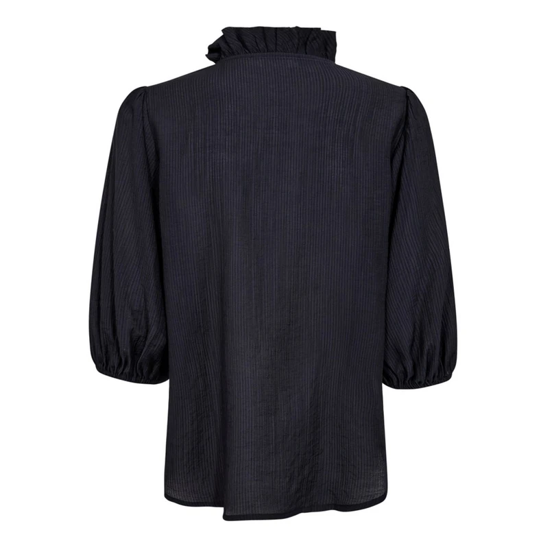 Co Couture Dames Blouse 35905 ANIKA FRILL SS SHIRT Navy