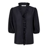 Co Couture Dames Blouse 35905 ANIKA FRILL SS SHIRT Navy