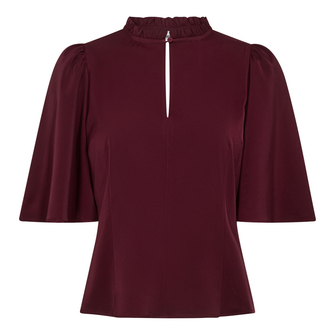 Co Couture Dames Blouse Adna Cc Open Back Bordeaux