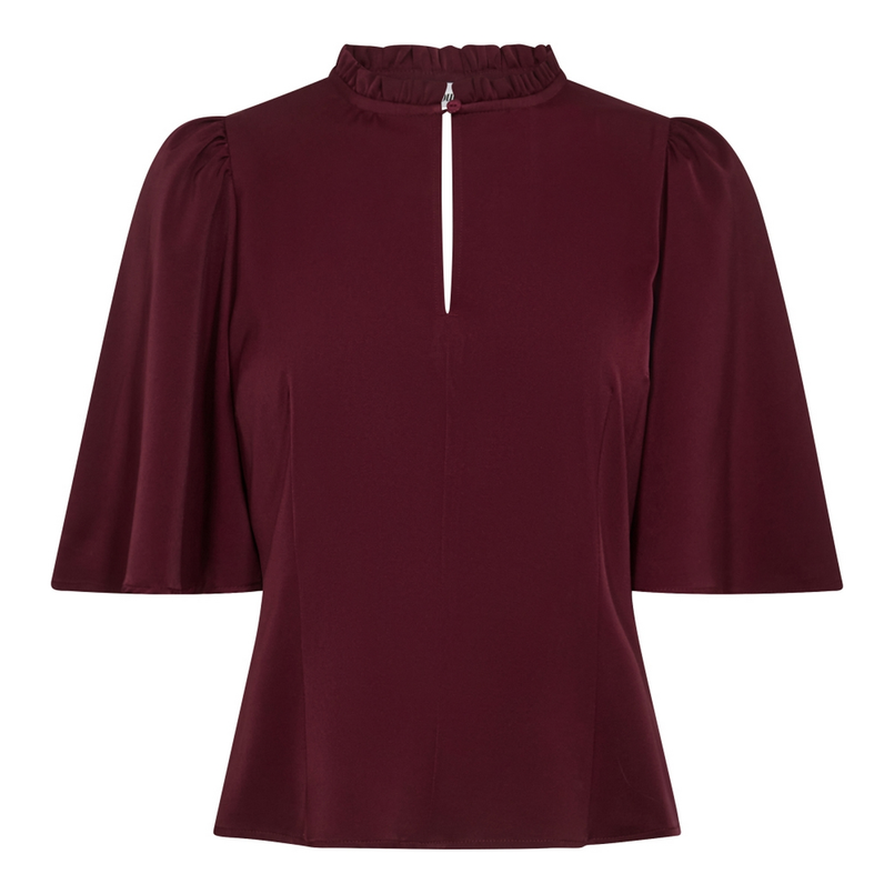 Co Couture Dames Blouse Adna Cc Open Back Bordeaux