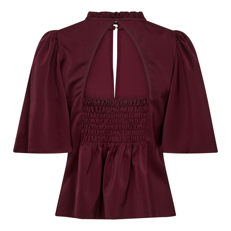 Co Couture Dames Blouse Adna Cc Open Back Bordeaux