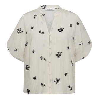 Co Couture Dames Blouse Colleen Vshirt OFF-WHITE