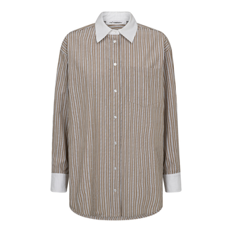 Co Couture Dames Blouse Grant Stripe Shirt Bruin dessin