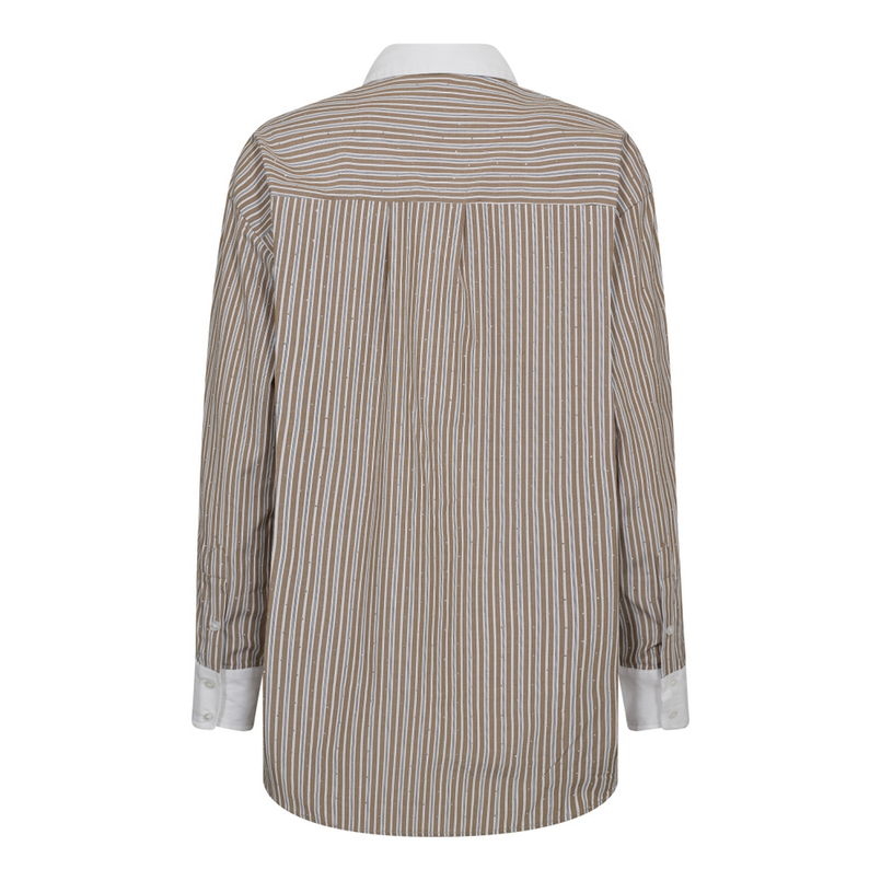 Co Couture Dames Blouse Grant Stripe Shirt Bruin dessin