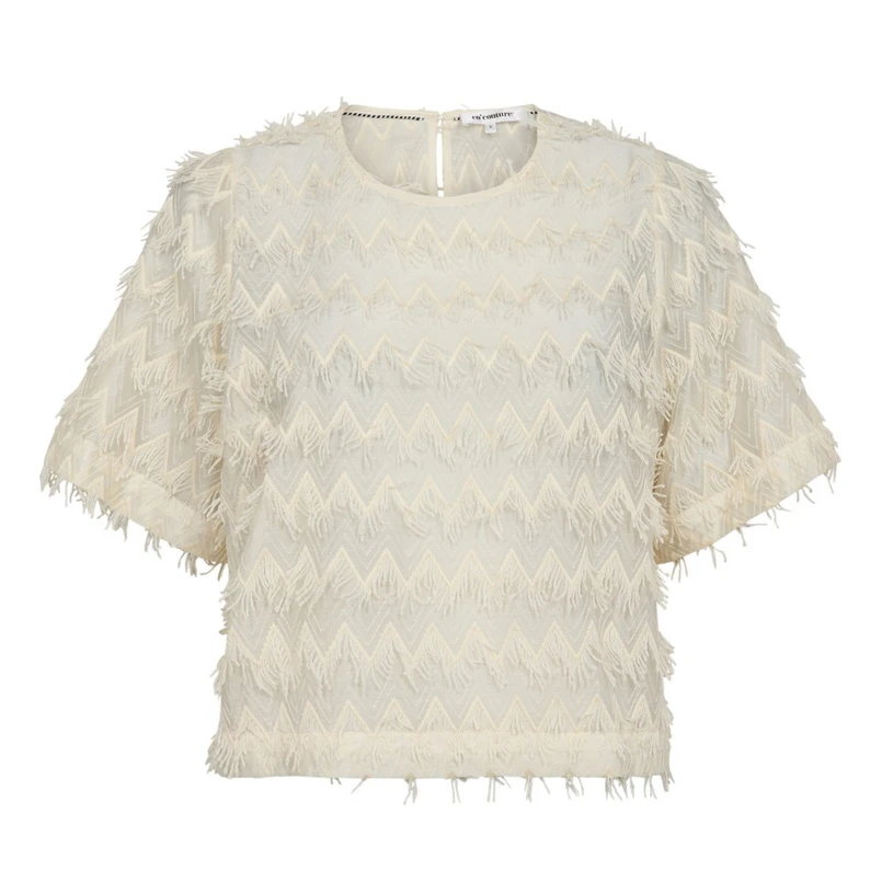 Co Couture Dames Blouse Triangle Ss Blouse OFF-WHITE