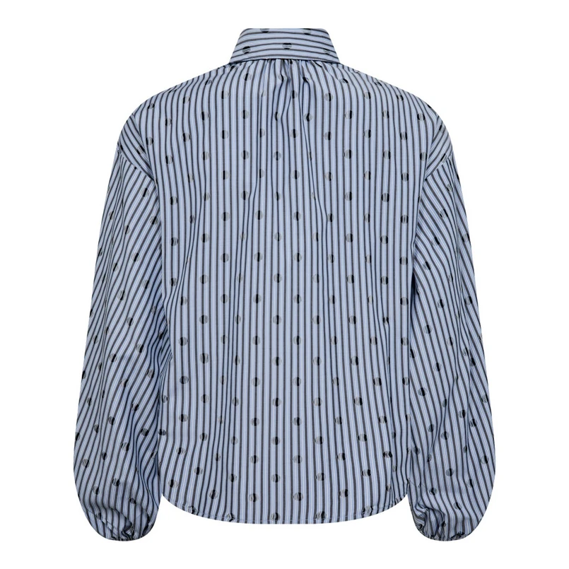 Co Couture Dames Blouse Trixie Dot Bow Shirt Blauw dessin