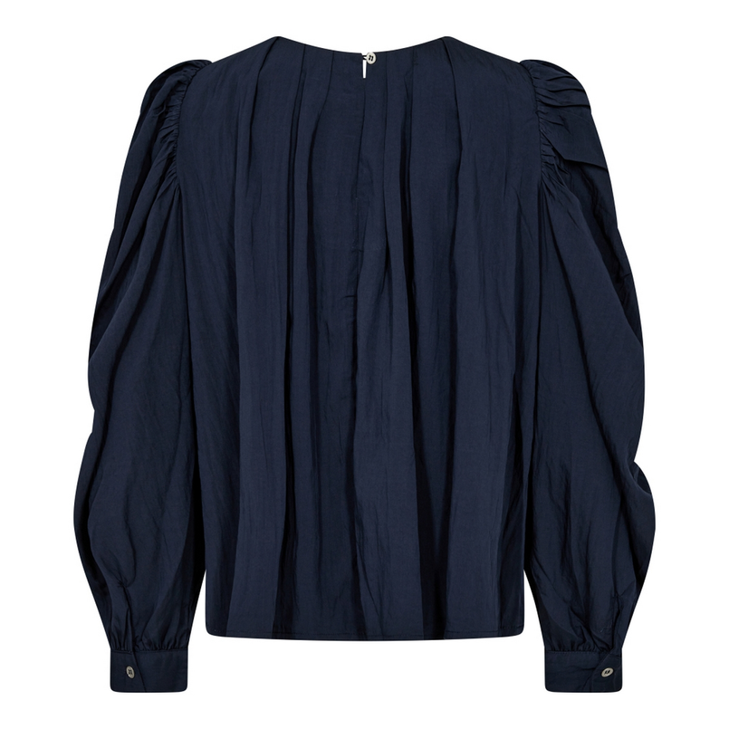 Co Couture Dames Blouse Viva Pleat Blouse Navy