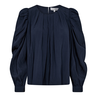 Co Couture Dames Blouse Viva Pleat Blouse Navy