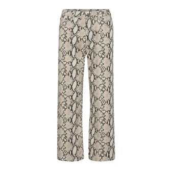 Co Couture Dames Broek Snake Crop Pants Bruin dessin
