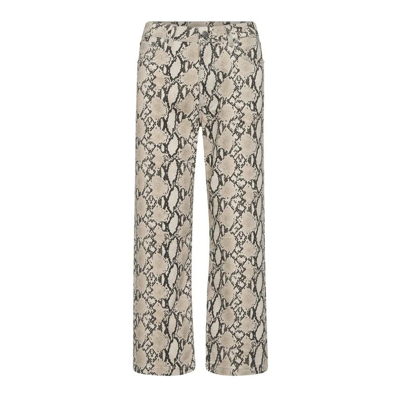Co Couture Dames Broek Snake Crop Pants Bruin dessin