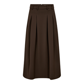 Co Couture Dames Rok Anya Pleat Skirt Bruin