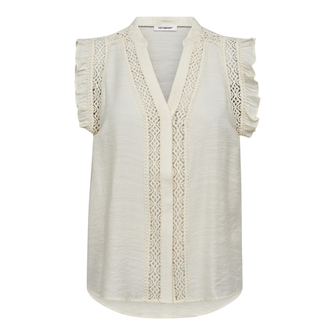 Co Couture Dames Top Caryn Frill Top OFF-WHITE