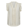 Co Couture Dames Top Caryn Frill Top OFF-WHITE