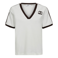 Co Couture Dames Top Edge Stripe V-tee OFF-WHITE