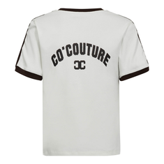 Co Couture Dames Top Edge Stripe V-tee OFF-WHITE