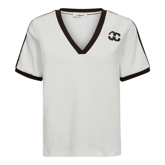 Co Couture Dames Top Edge Stripe V-tee OFF-WHITE