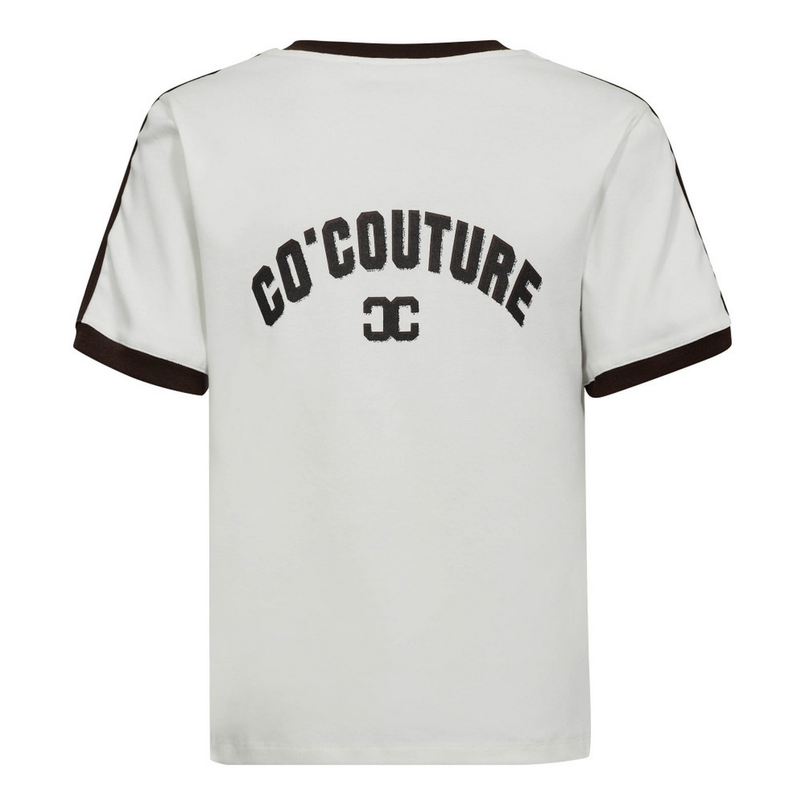 Co Couture Dames Top Edge Stripe V-tee OFF-WHITE