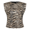 Co Couture Dames Top Tiger Sequin Top Zwart dessin