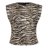 Co Couture Dames Top Tiger Sequin Top Zwart dessin