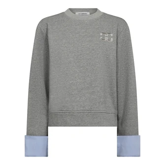 Co Couture Dames Trui 37035 DANIELLA CUFF SWEATER Lichtgrijs