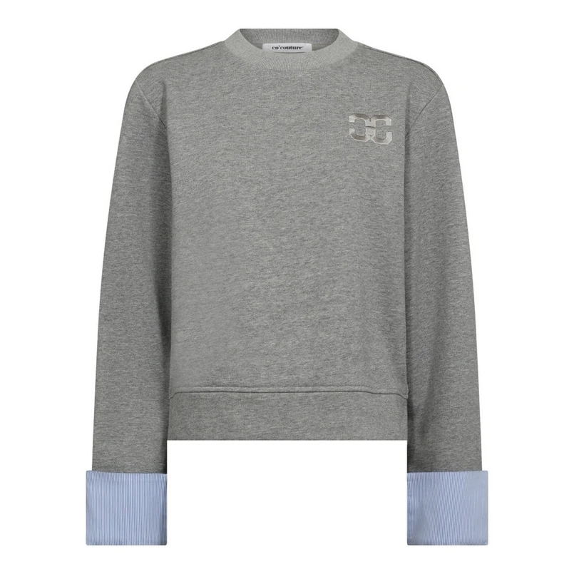 Co Couture Dames Trui 37035 DANIELLA CUFF SWEATER Lichtgrijs
