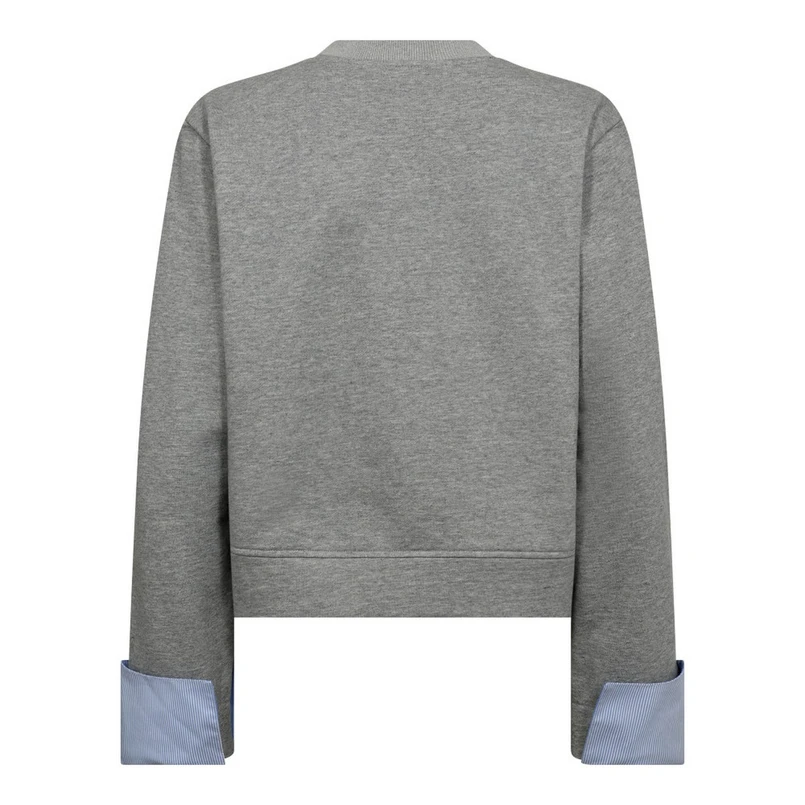 Co Couture Dames Trui 37035 DANIELLA CUFF SWEATER Lichtgrijs