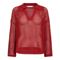 Co Couture Dames Trui Ozzy Polo Knit Rood