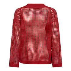 Co Couture Dames Trui Ozzy Polo Knit Rood