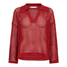 Co Couture Dames Trui Ozzy Polo Knit Rood