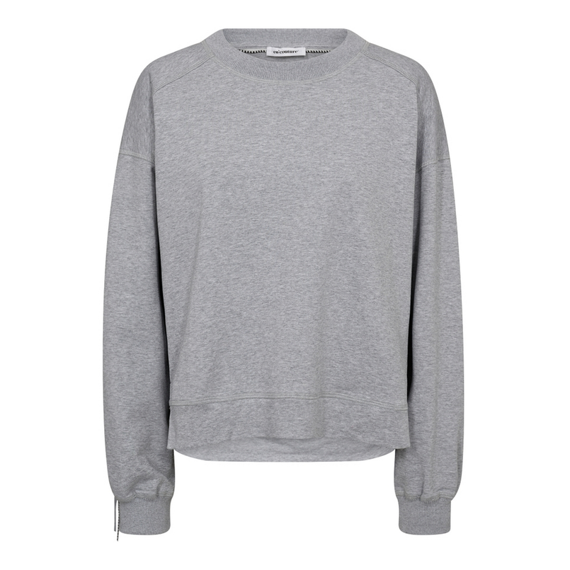 Co Couture Dames Trui Stud Fringe Sweat Lichtgrijs