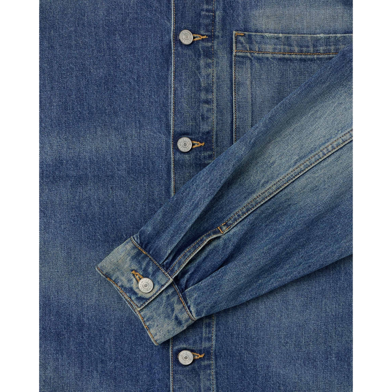 Denham Heren Overhemd 01-25-07-43-003 Mid blue denim