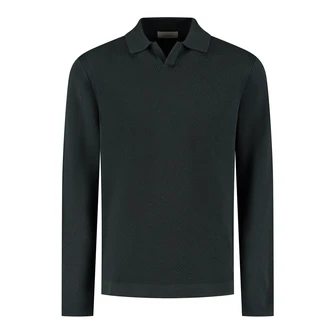 Dstrezzed Heren Trui Kostas Longsleeve Polo Zwart