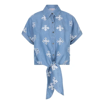 Esqualo Dames Blouse Hs25.28208 Blauw