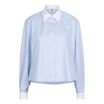 Esqualo Dames Blouse Sp25.10032 Blauw dessin