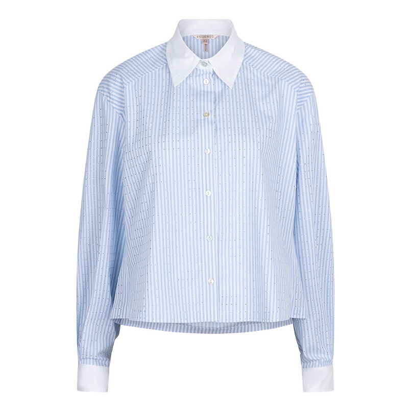 Esqualo Dames Blouse Sp25.10032 Blauw dessin