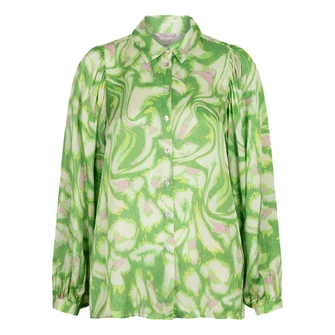 Esqualo Dames Blouse Sp25.15005 Groen dessin