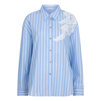 Esqualo Dames Blouse Sp25.15011 Blauw dessin