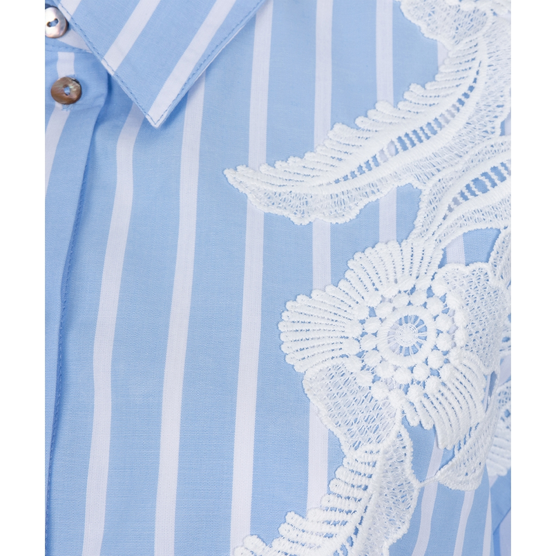 Esqualo Dames Blouse Sp25.15011 Blauw dessin